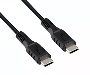 Cavo di ricarica DINIC USB tipo C a C, 2x spina USB tipo C, 60W, 3A, OD: 3,5 mm, nero, scatola DINIC con foro Euro, 1,5 m